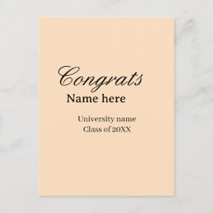 Congrats graduate university name class of 20XX na Postcard