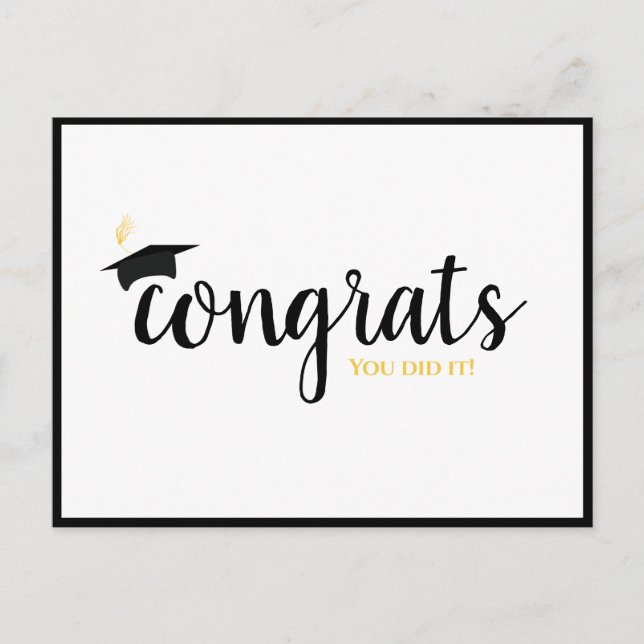 Congrats Graduation Cap  Postcard (Front)