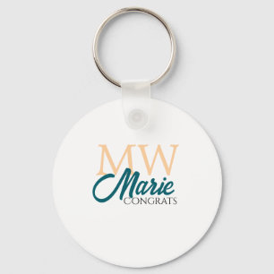 Congrats graduation monogram orange blue 20XX year Key Ring