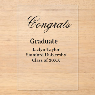 Congrats graduation name university name class of acrylic invitations