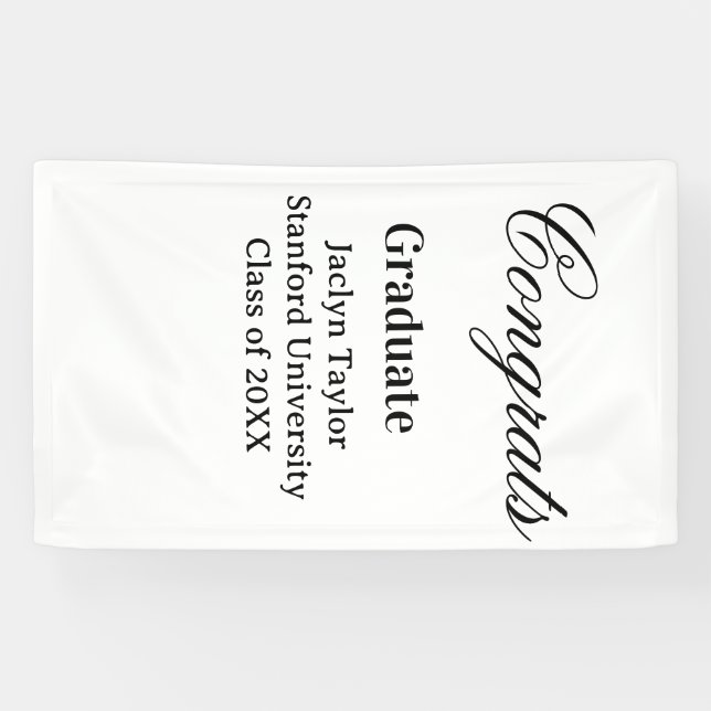 Congrats graduation name university name class of  banner (Horizontal)