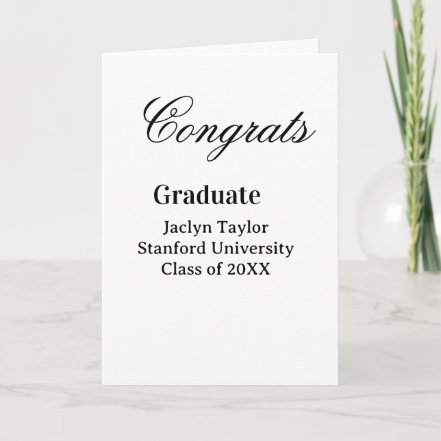 Congrats graduation name university name class of  card (Front)