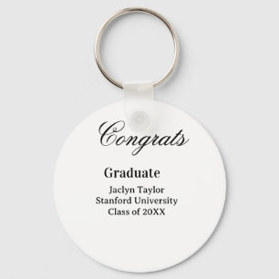 Congrats graduation name university name class of  key ring