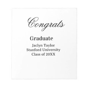 Congrats graduation name university name class of notepad