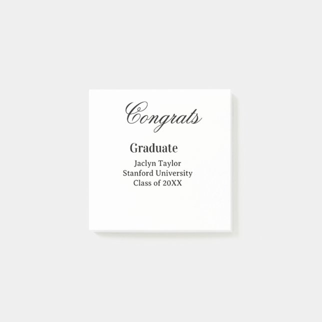 Congrats graduation name university name class of  post-it notes (Front)