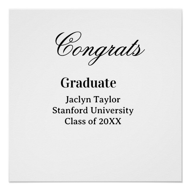 Congrats graduation name university name class of  poster (Front)