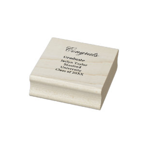 Congrats graduation name university name class of rubber stamp