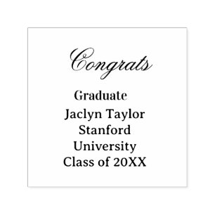 Congrats graduation name university name class of  self-inking stamp