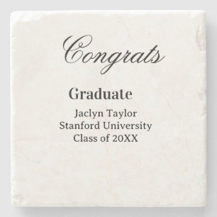 Congrats graduation name university name class of  stone coaster