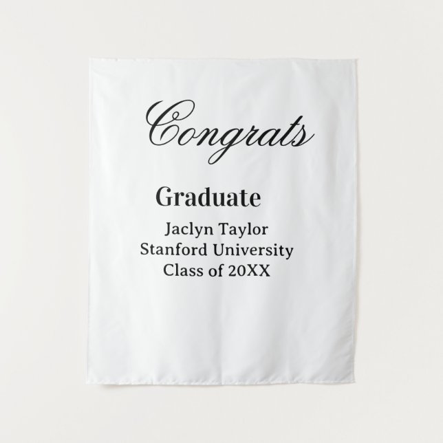 Congrats graduation name university name class of  tapestry (Front)