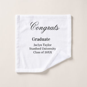Congrats graduation name university name class of  wash cloth