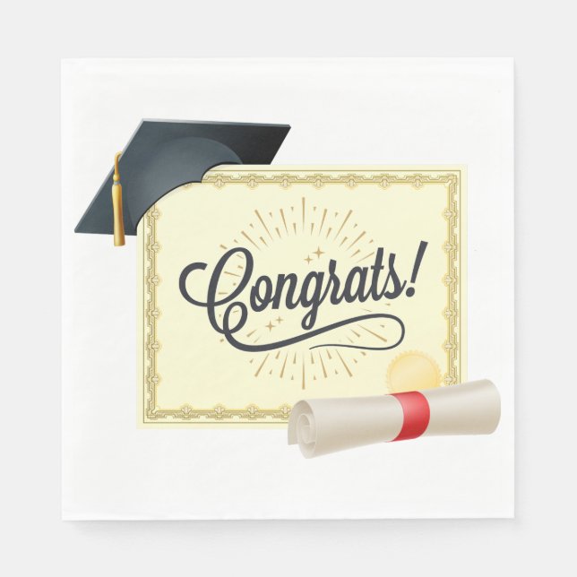 Congrats Graduation Paper Napkin (Front)