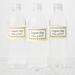 Congrats Graduation Personalized Class of 2024 Water Bottle Label