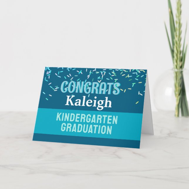 Congrats!! Kindergarten graduation card! Card (Front)