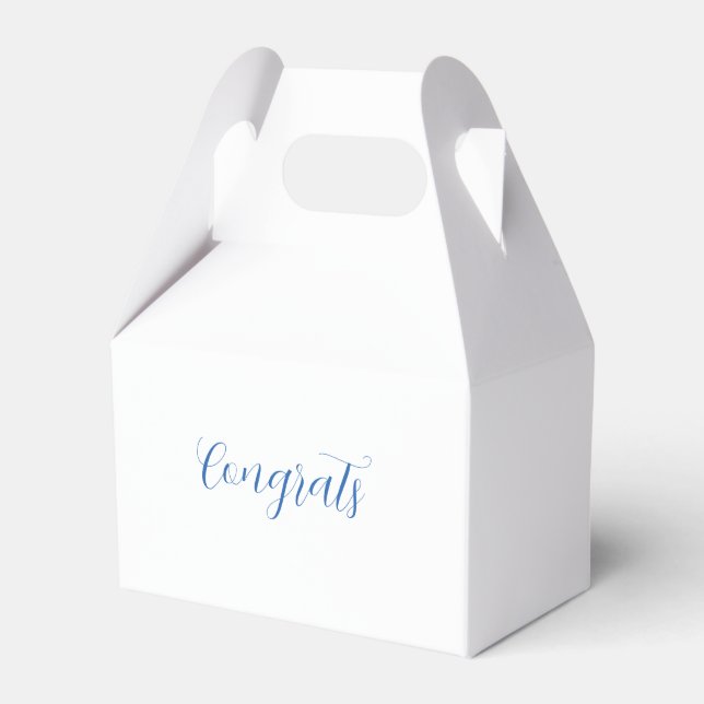 congrats name blue stylish graduation date year favour box (Front Side)
