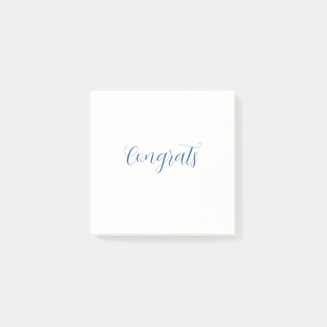 congrats name blue stylish graduation date year post-it notes (Front)