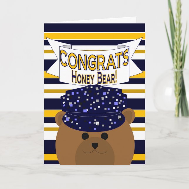 Congrats Navy Active Duty - Honey Bear / Husband Card (Front)