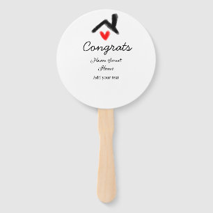 Congrats new home owner real estate inauguration t hand fan