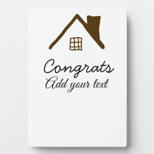 Congrats new home owner real estate inauguration t plaque