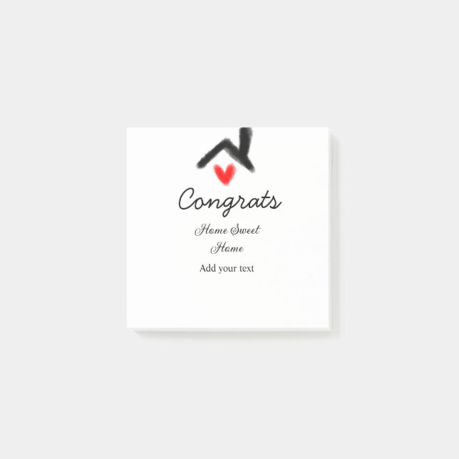 Congrats new home owner real estate inauguration t post-it notes (Front)
