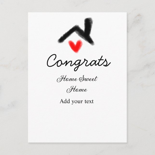 Congrats new home owner real estate inauguration t postcard (Front)
