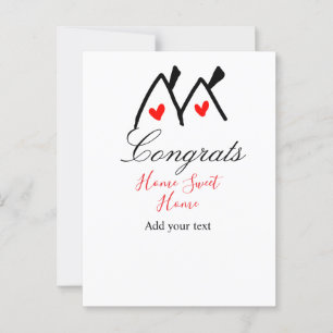 Congrats new home owner real estate inauguration t postcard