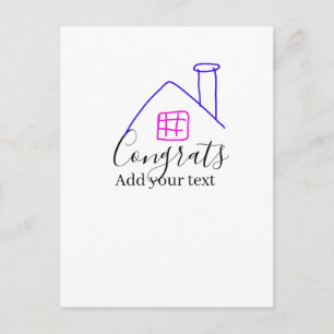 Congrats new home owner real estate inauguration t postcard