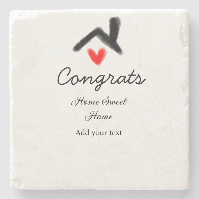 Congrats new home owner real estate inauguration t stone coaster (Front)