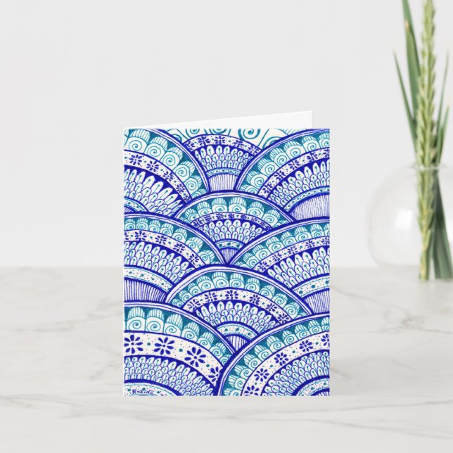 Congrats New Mum It's A Boy Damask Indian Mandala Card (Front)