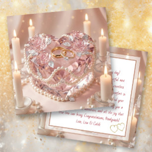 Congrats Newlyweds   Crystalline Cake & Rings Card