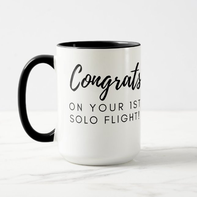 Congrats on first solo - customisable mug (Left)