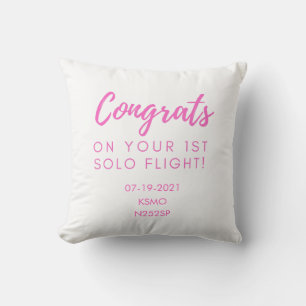 Congrats on first solo - customisable pillow