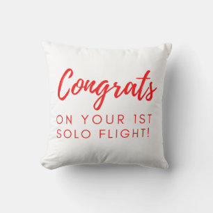 Congrats on first solo flight cushion