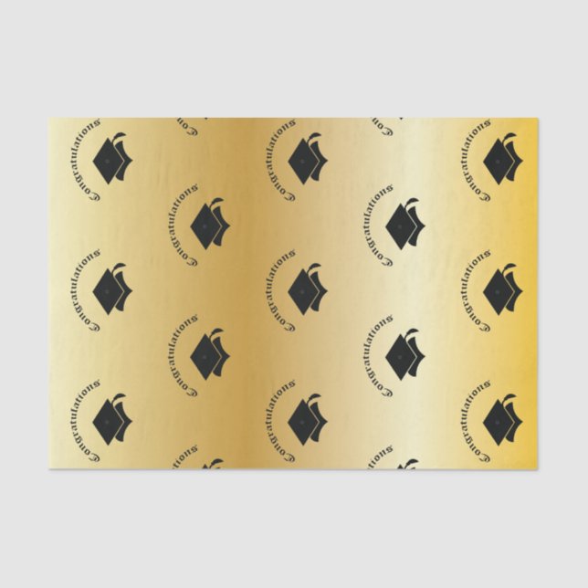 Congrats on Graduation Gold Tissue Paper (Front)