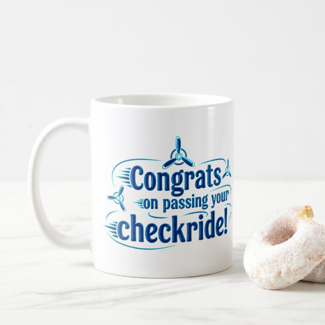 Congrats on passing your checkride! coffee mug (With Donut)