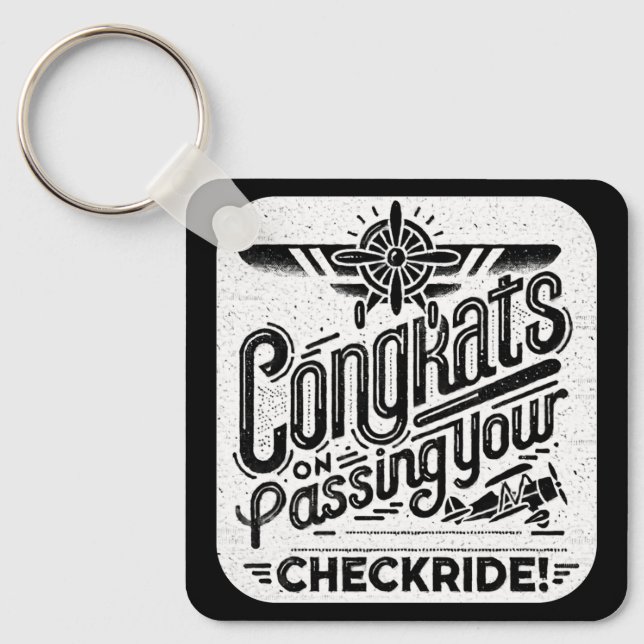 Congrats on passing your checkride! key ring (Front)