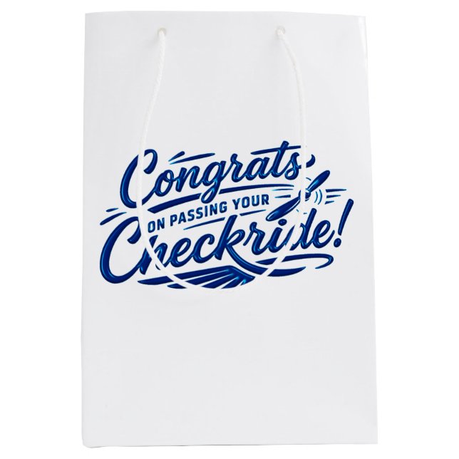 Congrats on passing your checkride! medium gift bag (Front)