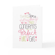 Congrats on the Perfect Little Girl Birth Card