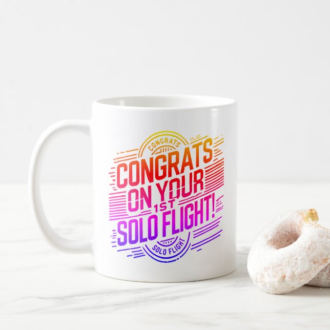 Congrats on your 1st Solo Flight Coffee Mug (With Donut)
