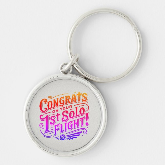 Congrats on your 1st Solo Flight Key Ring (Front)