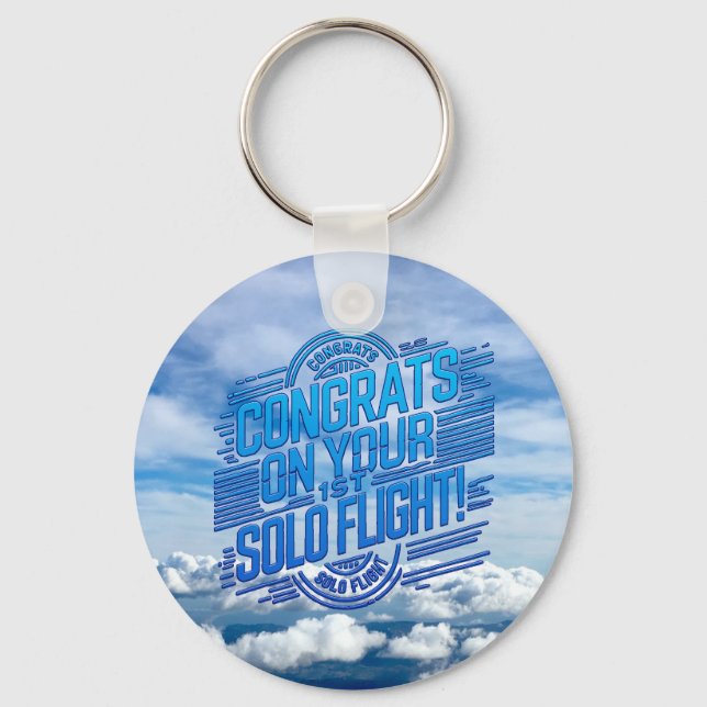 Congrats on your 1st Solo Flight Key Ring (Front)