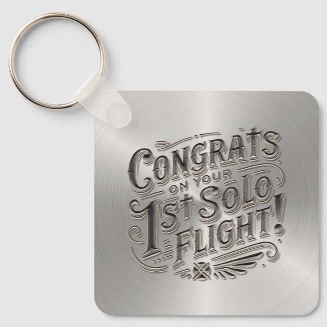 Congrats on your 1st solo flight keychain (Front)