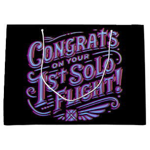 Congrats on your 1st Solo Flight Large Gift Bag