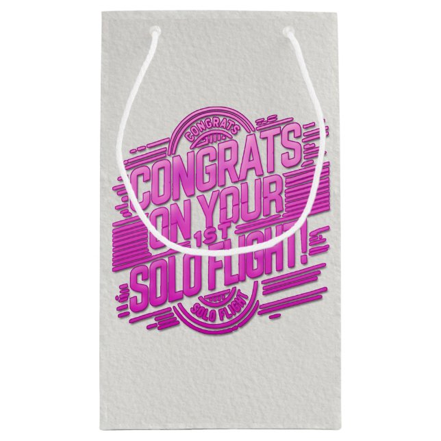 Congrats on your 1st Solo Flight Small Gift Bag (Back)