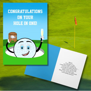 Congrats on Your Hole In One Golf Ball Celebrating Card