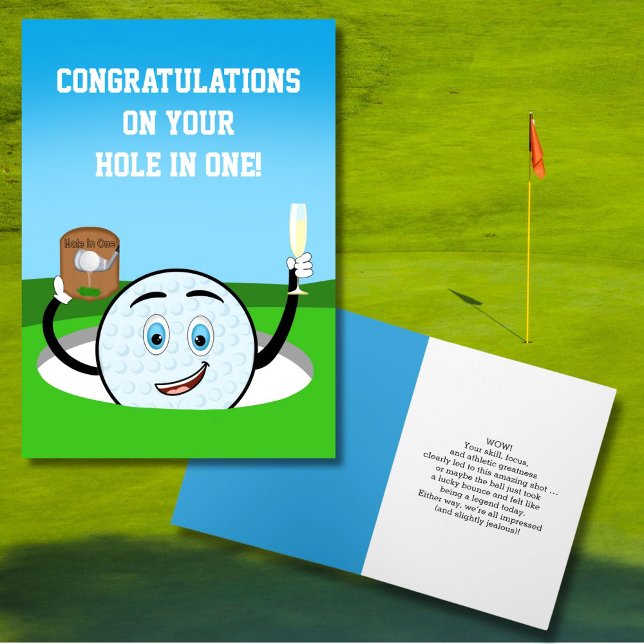 Congrats on Your Hole In One Golf Ball Celebrating Card (Creator Uploaded)