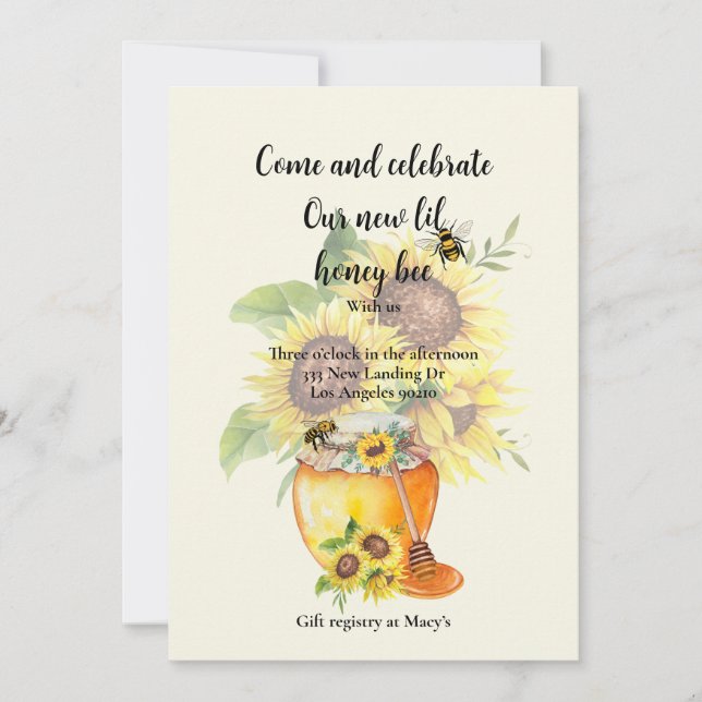 Congrats on your honey bee baby announcement  (Front)