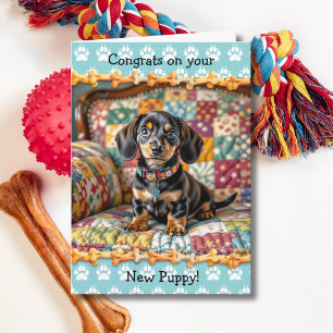 Congrats on your New Dachshund Puppy Dog Card