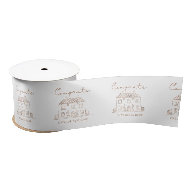 Congrats On Your New Home Ribbon  Satin Ribbon (Spool)