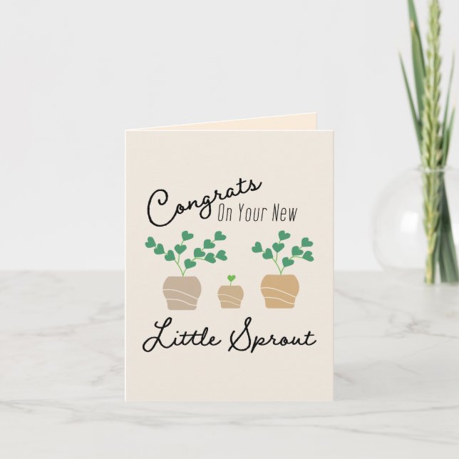 Congrats on Your New Little Sprout Baby Note Card (Front)